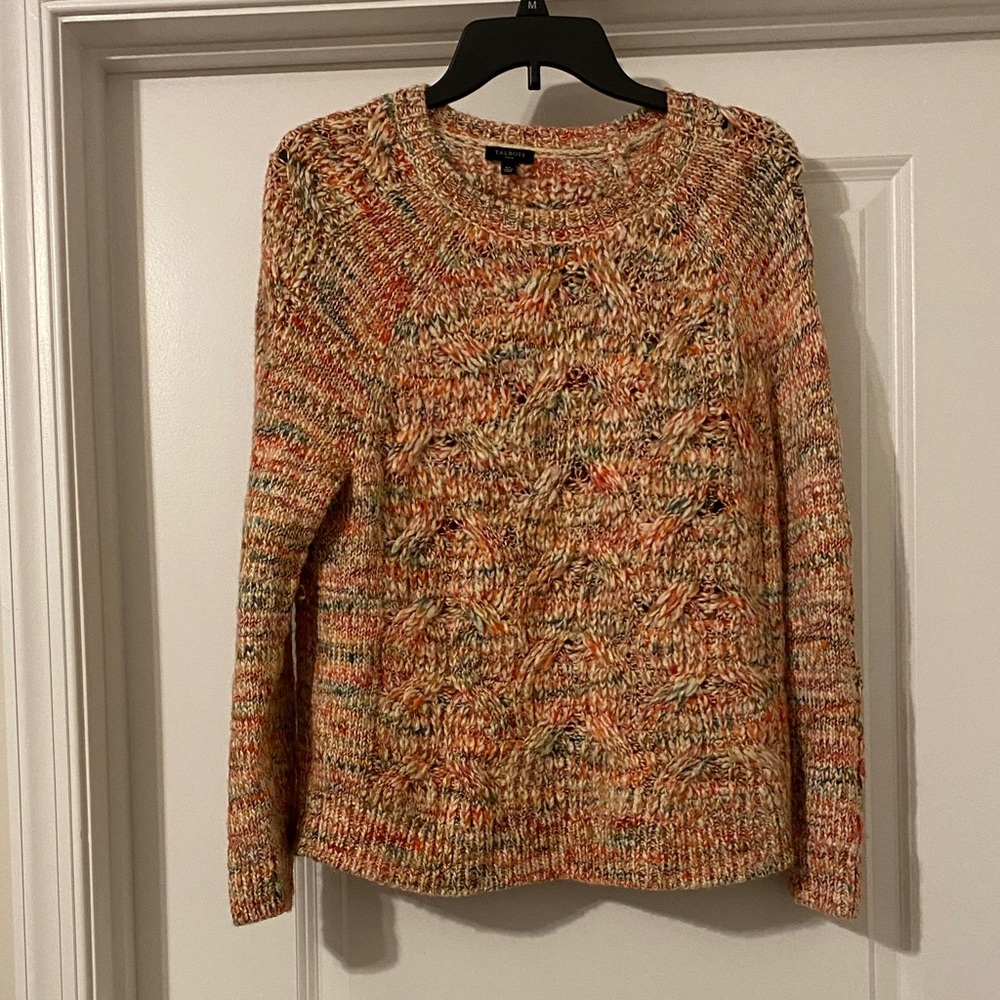 Talbots Sz Lp Multicolor Cable Knit Women's Sweater